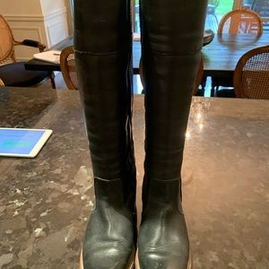 Black leather riding boots (knee high)